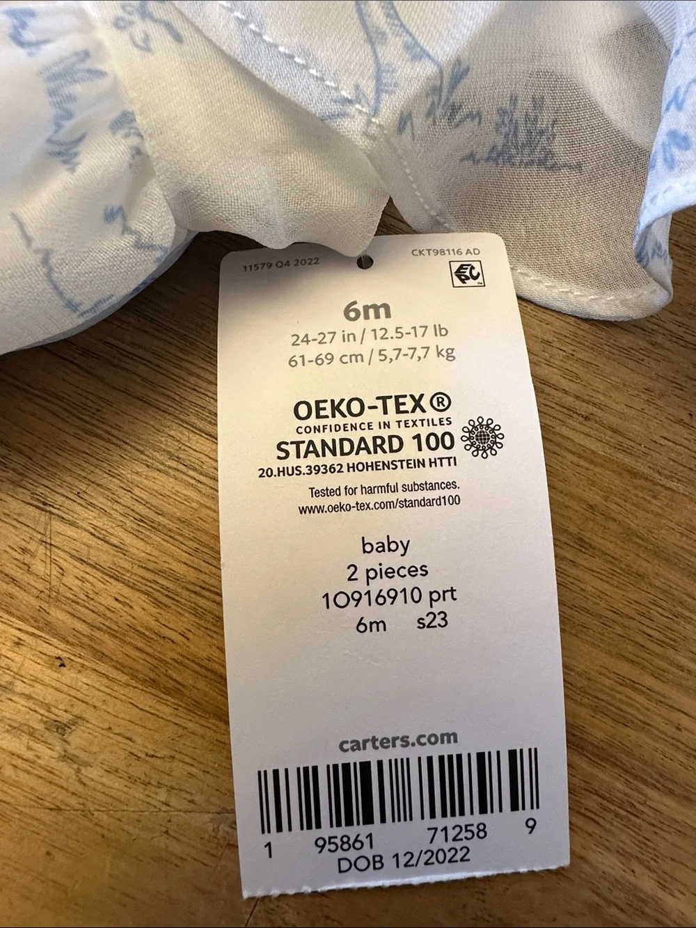 CARTERS baby toile print dress